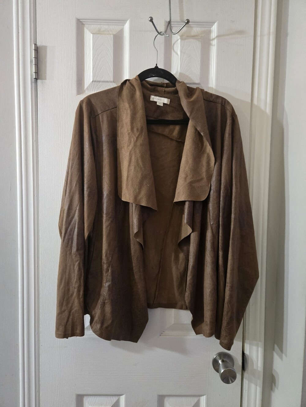 18/20w Cato faux leather cardigan